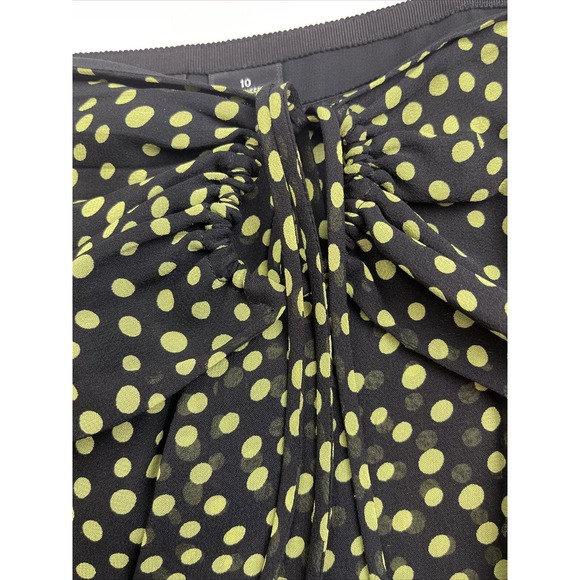 DANA BUCHMAN Black & Green Polka Dot Silk (2) Piece Set Skirt-10 /Top-12 - Picture 12 of 16